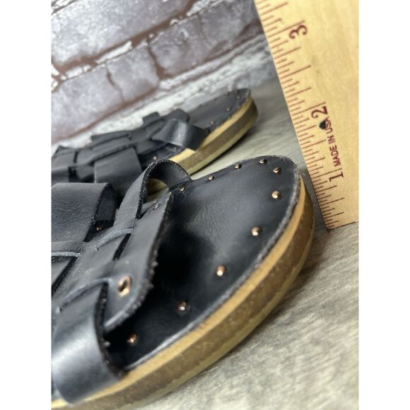 Free People Marianne Black Leather Platform Gladiator Strappy Sandals Women 41EU - Picture 5 of 16